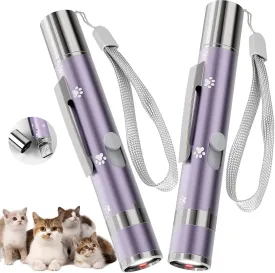 2 Pack Interactive Red Light Pointer  7 Adjustable Patterns, Rechargeable Interactive Cat Toy for Indoor Cats, Fun Exercise Toy for Kittens and Dogs to Chase and Play
