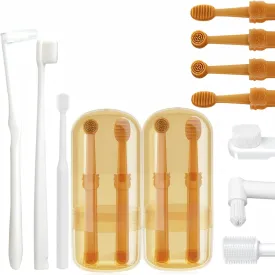 7 Pack Small Dog Toothbrush Kit, 360 Pet Toothbrush & Cat Silicone Toothbrush with Storage Cup & Soft Bristles Tooth Brush & Mini Head Oral Brush, Dental Care for Kitten Doggie