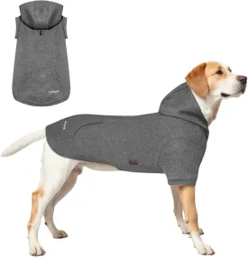 Basic Dog Hoodie Sweatshirts, Pet Clothes Hoodies Sweater with Hat and Leash Hole, Warm Outfit Coat for Large Medium Small Dogs, Dark Grey (Large)