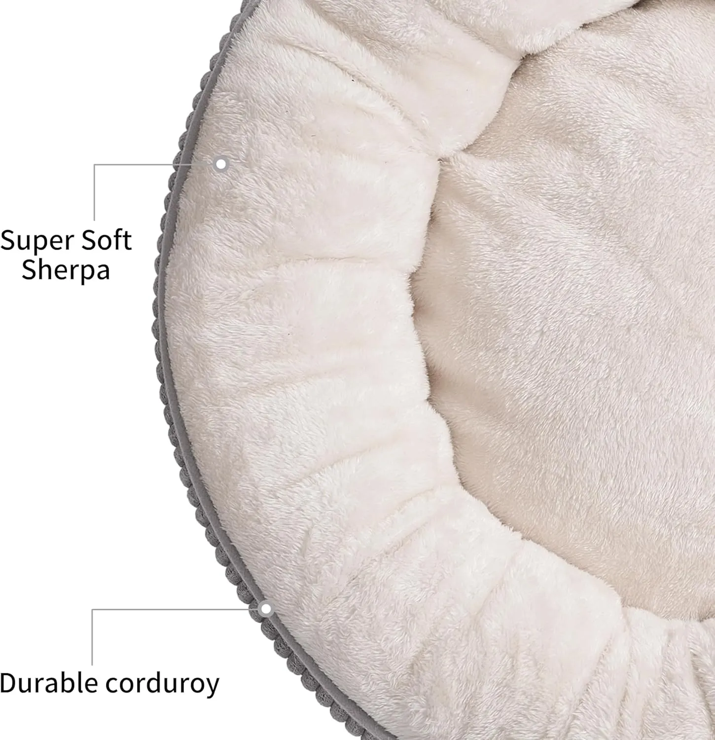 Bedfolks Donut Cat and Dog Bed,20 Inches Calming Round Dog Beds for Small Dogs,Washable Anti Anxiety Cuddler Puppy Bed with Non-Slip Bottom(Dark Grey,XS)