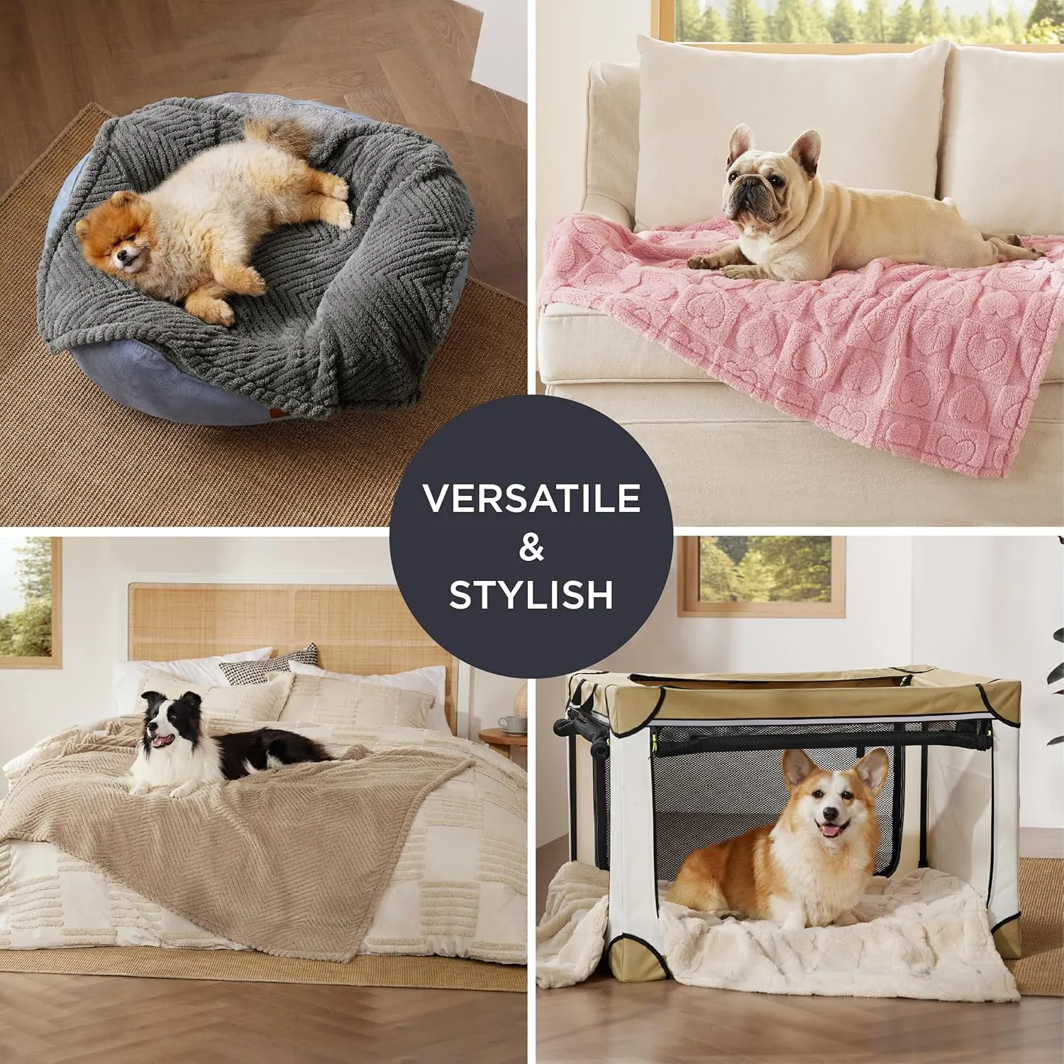 Bedsure Dog Blanket for Medium Dogs Washable - Fluffy Fuzzy Puppy Cat Blanket with Premium 300GSM Coral Fleece Soft for Pet Kitten Doggy, Pink, 30x40IN