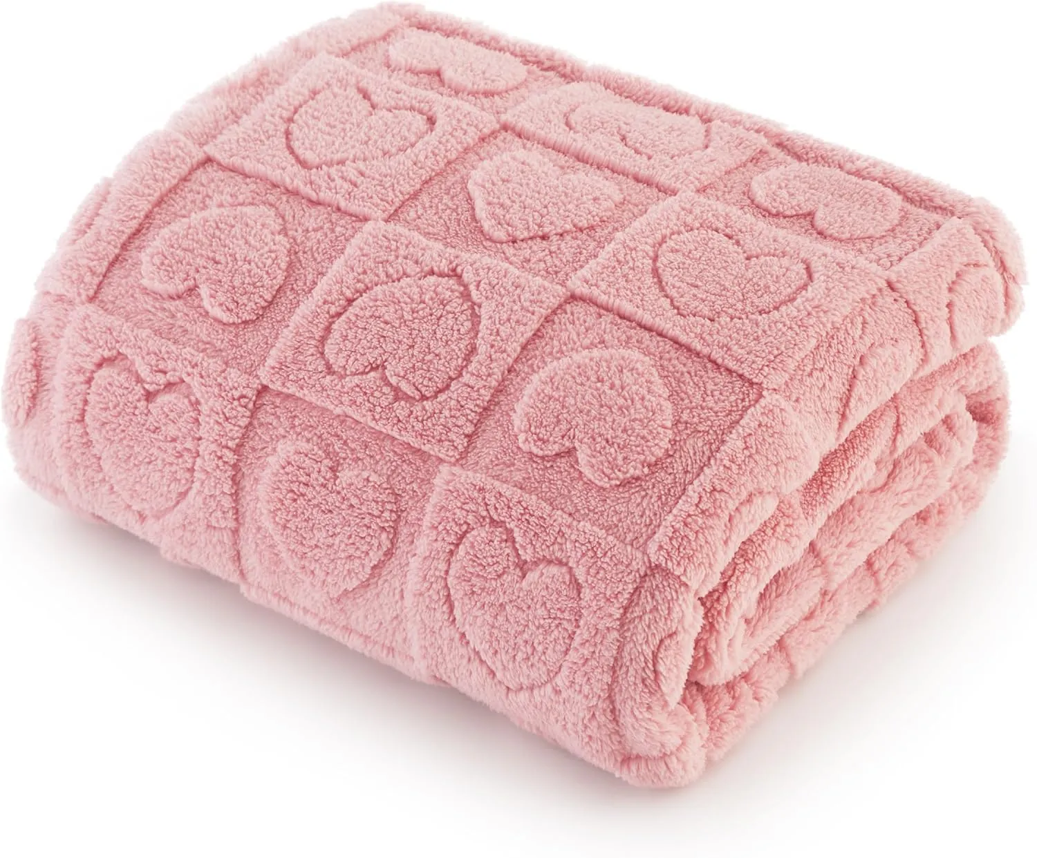 Bedsure Dog Blanket for Medium Dogs Washable - Fluffy Fuzzy Puppy Cat Blanket with Premium 300GSM Coral Fleece Soft for Pet Kitten Doggy, Pink, 30x40IN
