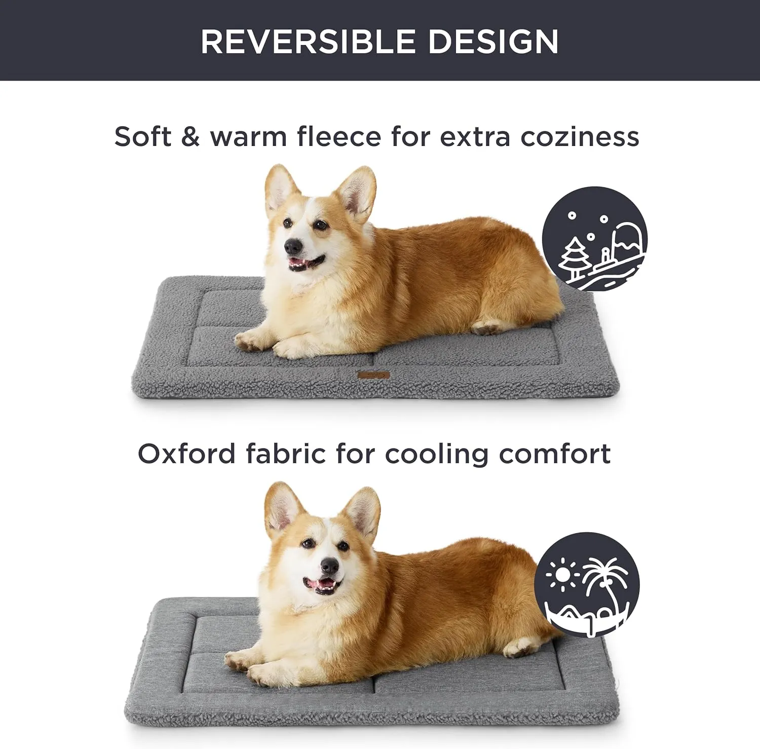 Bedsure Washable Dog Bed for Extra Large Dogs, Reversible Foam Floor Pet Mat, Lightweight Travel Flat Puppy Mattress for Indoor & Outdoor Pet