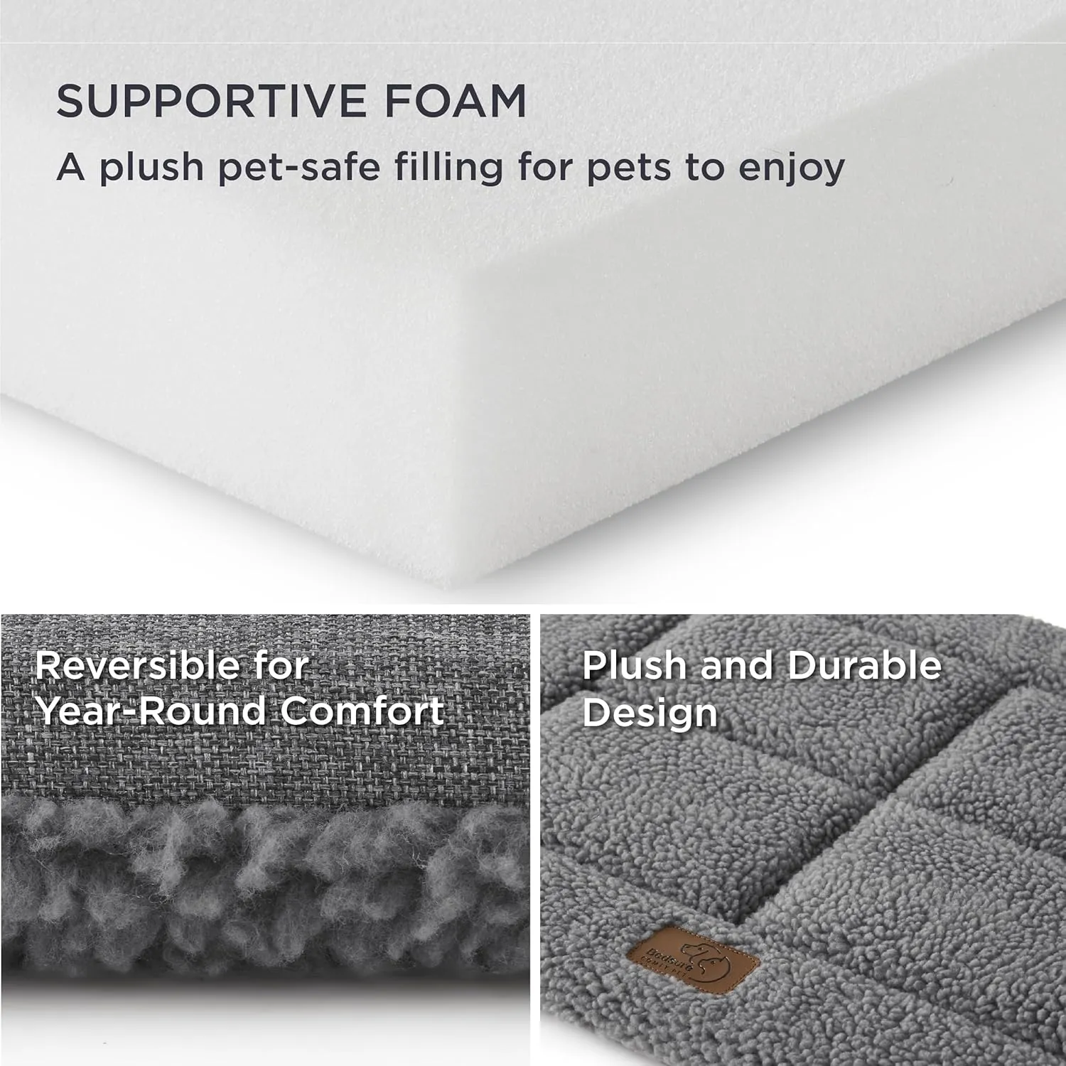Bedsure Washable Dog Bed for Extra Large Dogs, Reversible Foam Floor Pet Mat, Lightweight Travel Flat Puppy Mattress for Indoor & Outdoor Pet