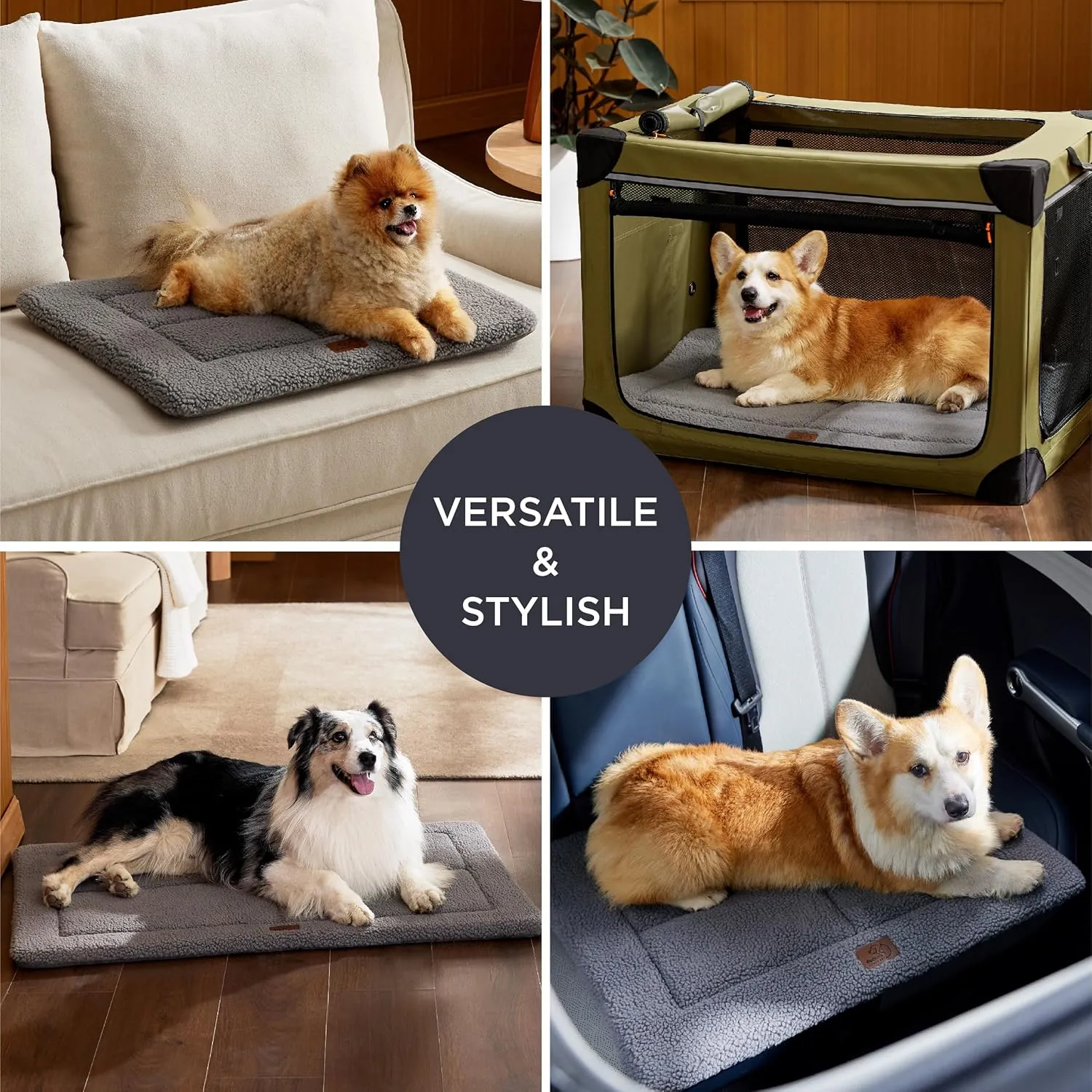 Bedsure Washable Dog Bed for Extra Large Dogs, Reversible Foam Floor Pet Mat, Lightweight Travel Flat Puppy Mattress for Indoor & Outdoor Pet