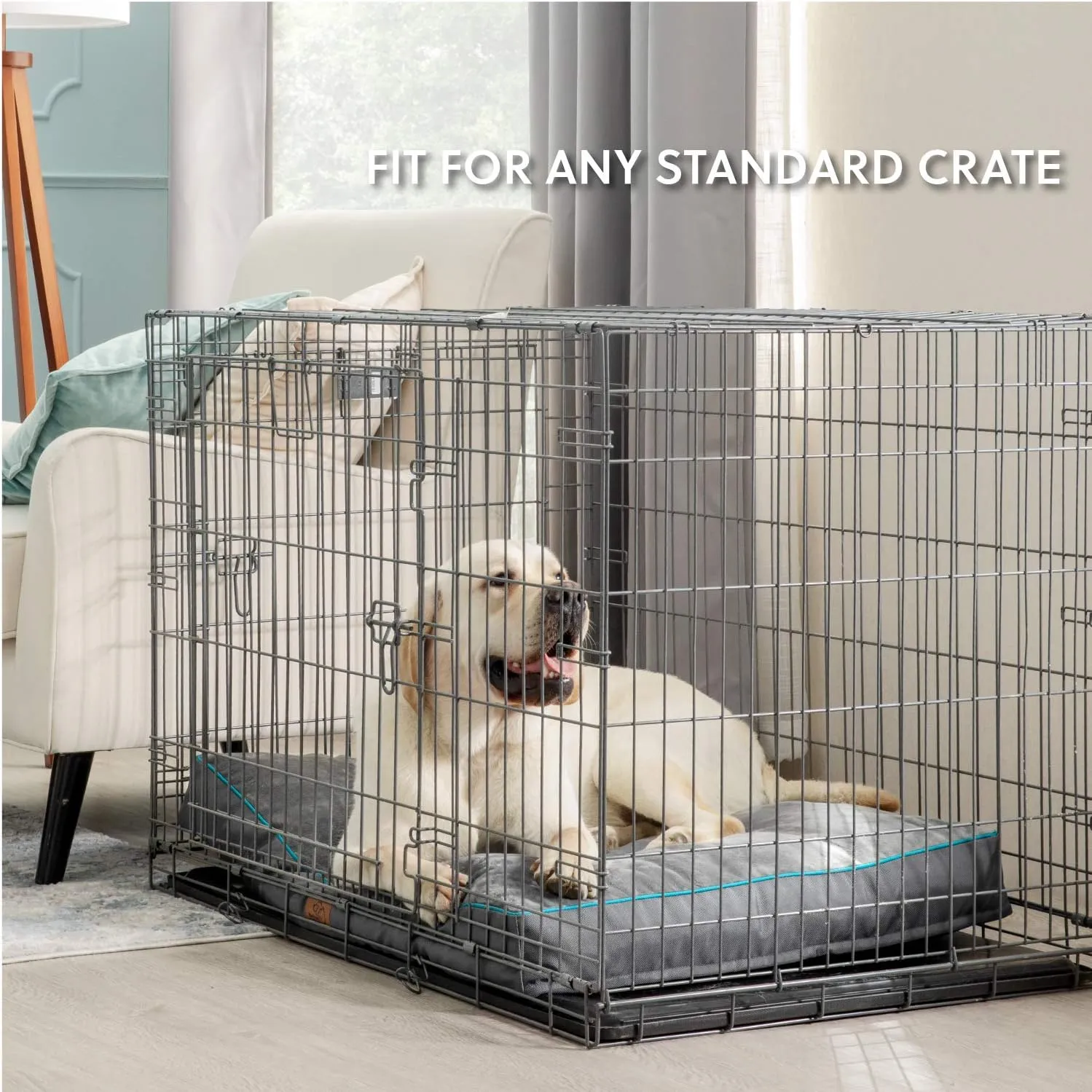Bedsure Waterproof Dog Beds for Large Dogs - 4 Inch Thicken Up to 80lbs Pet Mat Pillows with Removable Washable Cover, Grey