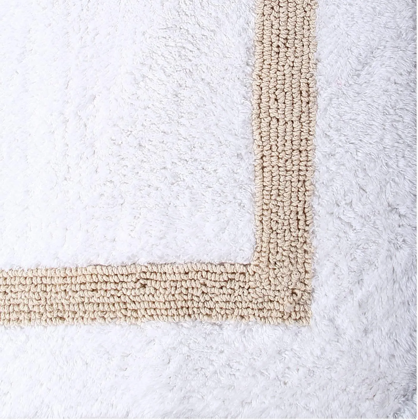 Better Trends 100% Cotton Hotel Collection Bath Mats, White & Sand - Tufted, Absorbent Reversible Mat, Machine Washable, Quick-Dry, Great for Bath, Shower, Bedroom, Dog or Door Mat, 30" Round