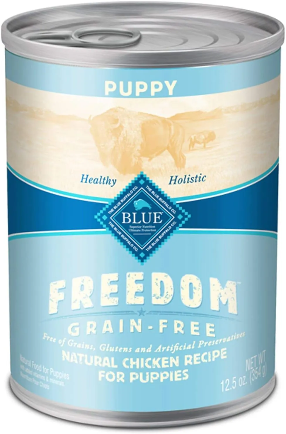 Blue Buffalo Freedom Grain Free Natural Puppy Wet Dog Food, Chicken 12.5oz cans (Pack of 12)