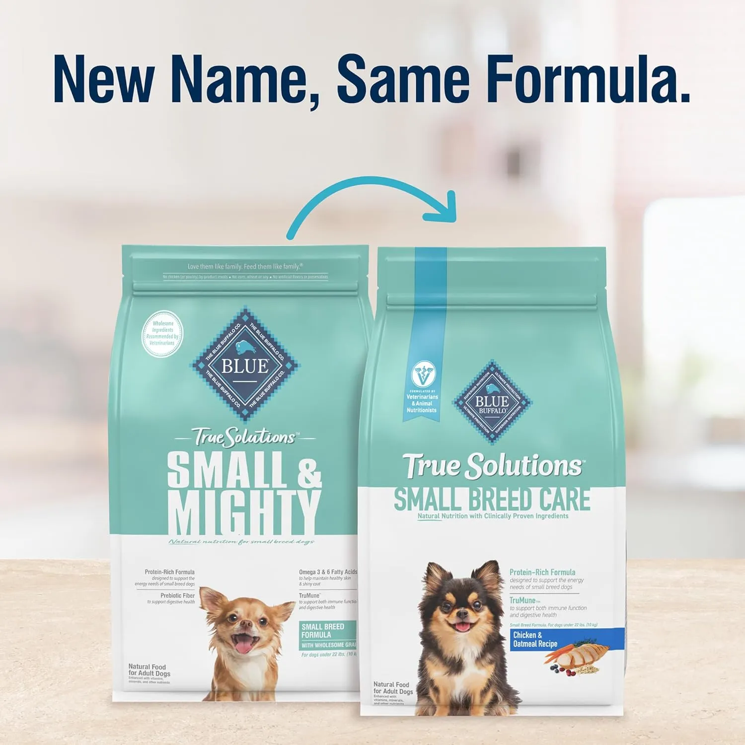 Blue Buffalo True Solutions Small Breed Care Natural Dry Dog Food for Adult Small Breed Dogs, Chicken, 4-lb. Bag