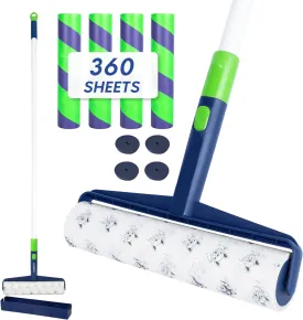 BOOMJOY Large Lint Rollers for Floor, 9.8 Inch Extra-Wide Lint Roller with 360 Sheets Total, Cat & Dog Pet Hair Remover for Home Floor Cleaning, Carpets, Cars, Clothing, Sofa