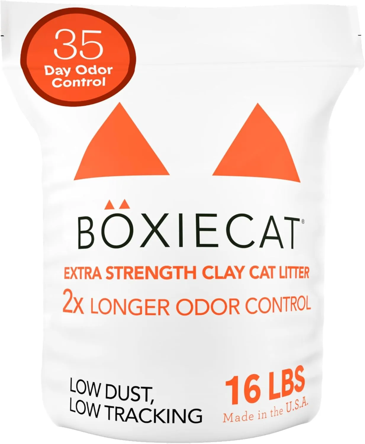 Boxie Extra Strength Cat Litter, 35-Day Odor Control, Clumping Clay, 16lb