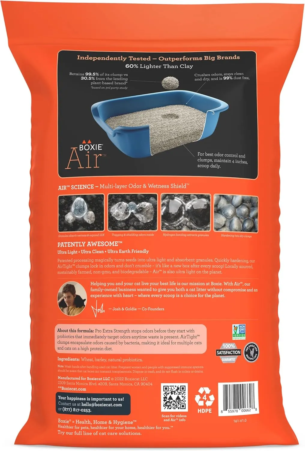 Boxie Extra Strength Cat Litter, Lightweight 35-Day Odor Control, Clumping, 16.5lb