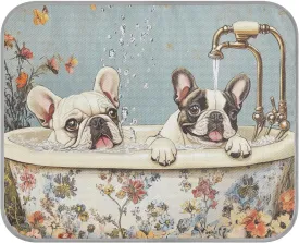Cartoon French Bulldog Dog Retro Bathtub Summer Cooling Gel mat for Dogs Self Cooling Bed for Dogs for Chihuahua Cozy Sleeping Essentials tapete refrescante para mascotas S