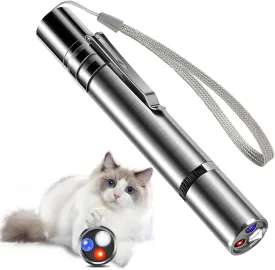 Cat Laser Pointer Toy, USB Kitten Toys Pen, 7 Adjustable Patterns Small Laser Light Interactive Cat Toys for Dogs, Pets