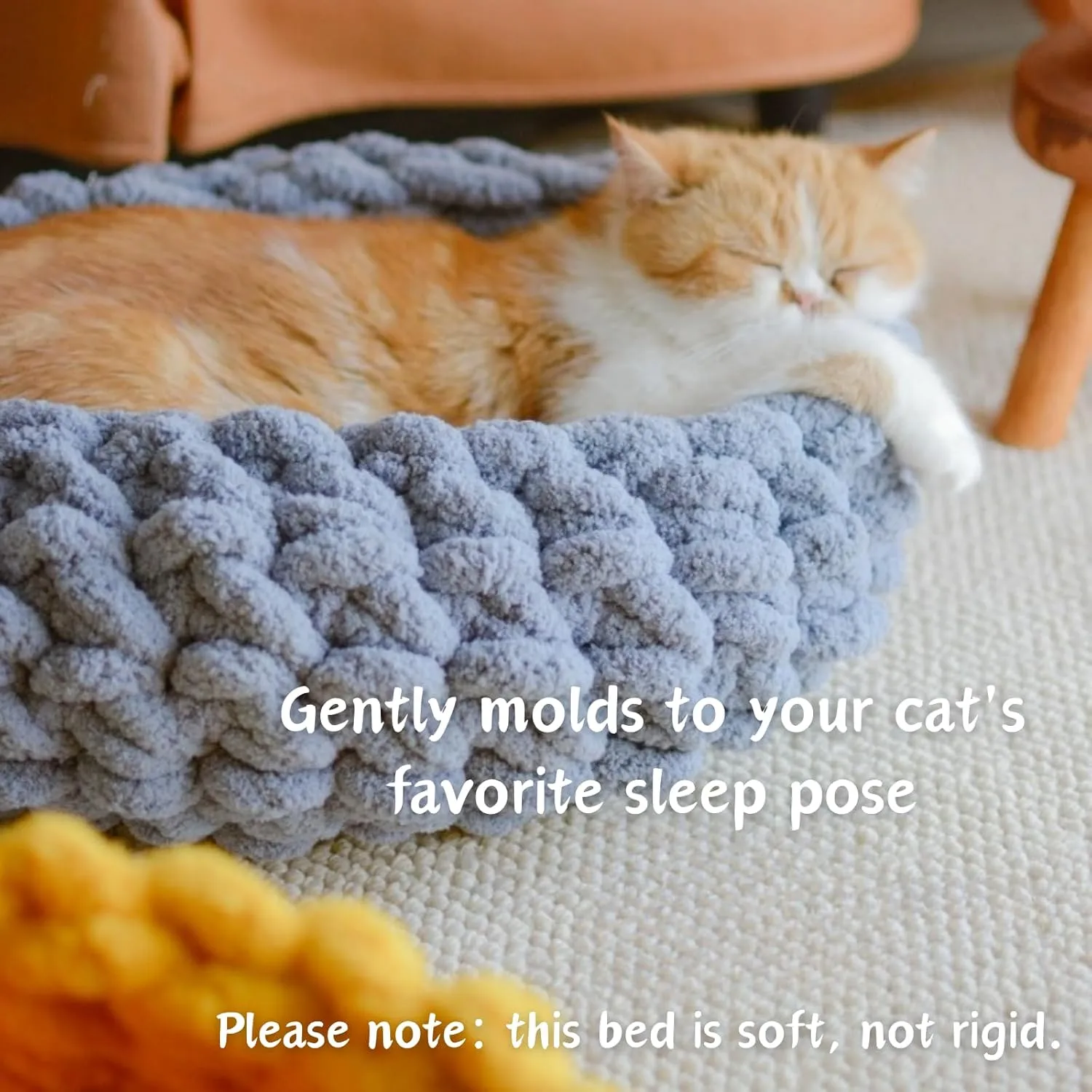 Cat Nest Bed  Premium Handwoven Washable Extra Soft Round Cave House Furniture for Indoor Kitten (Cloud White,Large)