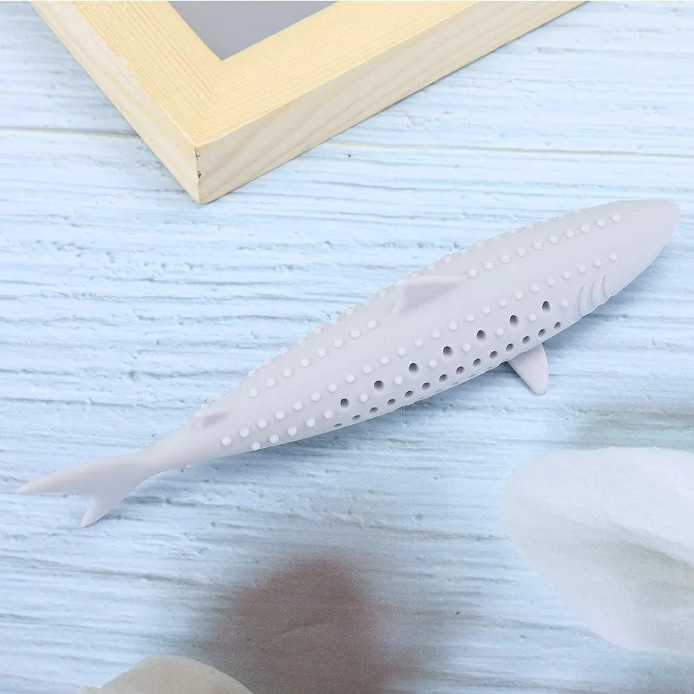 Cat Teeth Cleaning Toy, Cat Teething Toys Silicone Molar Stick Catnip Toys Cat Toothbrush Cat Fish Shape Toothbrush with Catnip Chew Bite Teeth Cleaning Toy for Cats Kitten Kitty