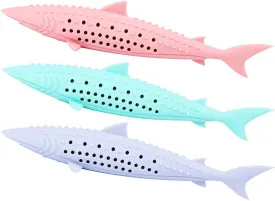 Cat Toothbrush Toy, Cat Toothbrush Fish Chew Toys with Catnip Interactive Cat with Silicone Toy Cat Teeth Cleaning Brush Molar Stick for Cat Gift (3 PCS) Tease Cat Tool