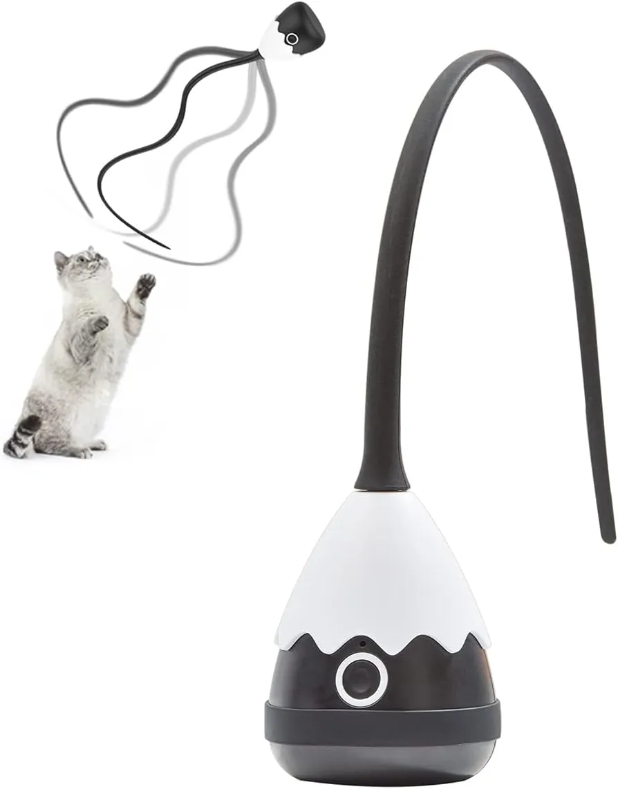 Cat Wand Toy, Silicone Tail 2 Pack-Black&Blue