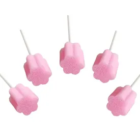 Disposable Oral Care Swabs-Untreated Mouth Cleaning and Care Sponge Swabsticks Speech Therapy Tools/Swabs Pink 300 Counts
