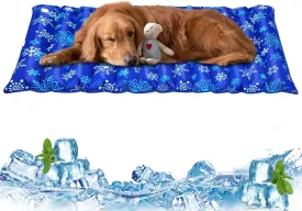 Dog Cooling Mat, 47.5" x 23.5" Cooling Mat for Dogs and Cats, Suitable for All Types of Pets, Durable Cooler Fabric for Better Cool Sensation, Keeping Pets Cool in Summer Heat (Snowflake)