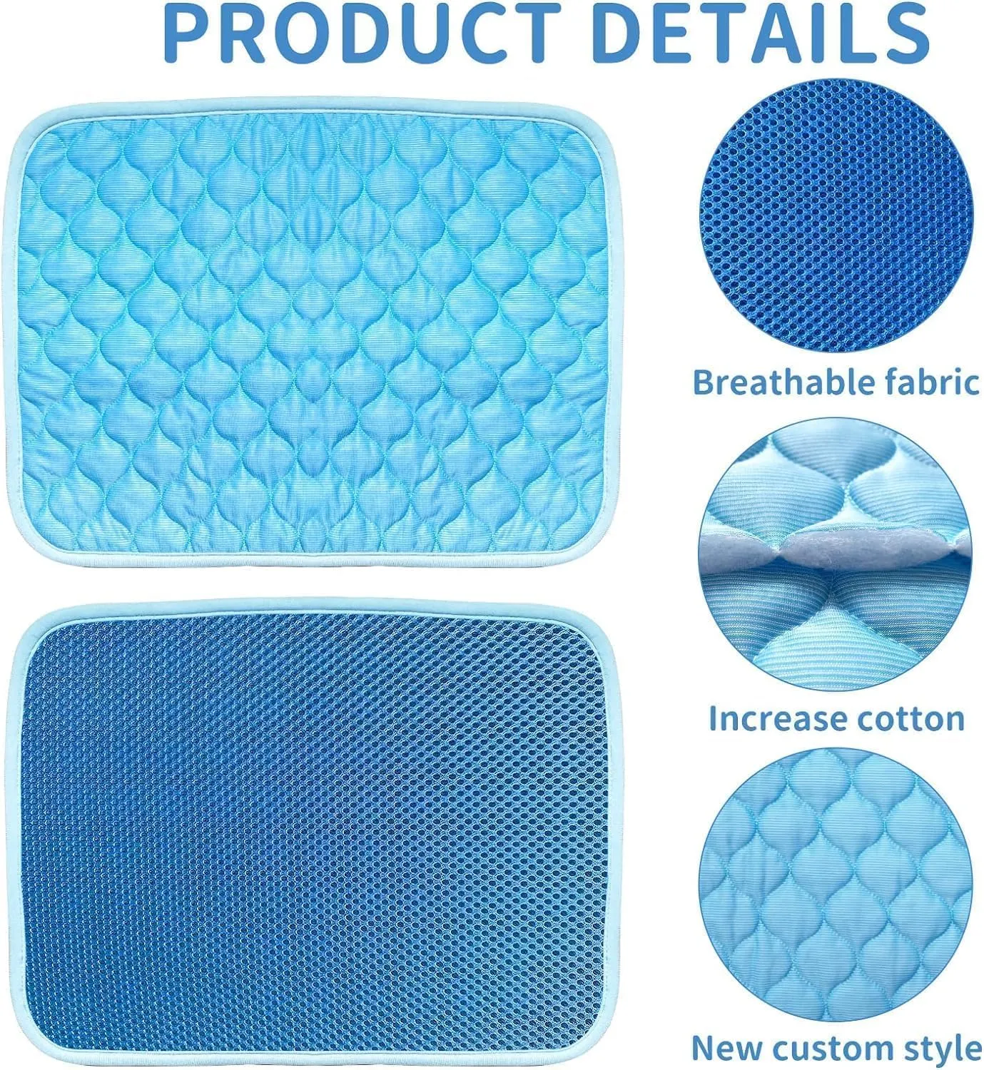 Dog Cooling Mat for Medium Dogs,28''*20'' Washable Cooling Pet Pad, Portable Kennel Puppy Bed for Summer,Non Slip Sleeping Blanket Pet Pads,Washable Non-Toxic Mats for Big Dog Up to 30 lbs