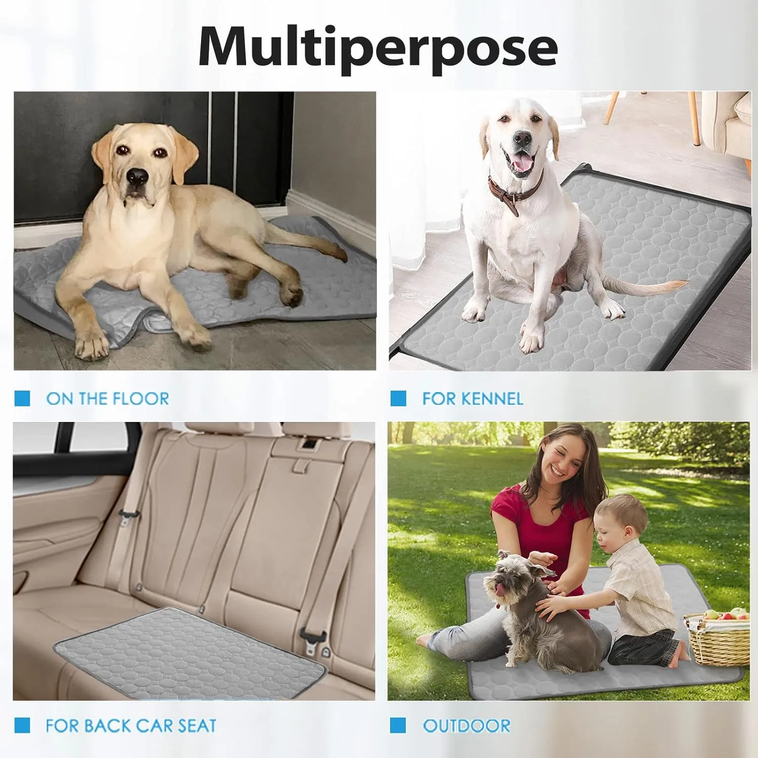 Dog Cooling Mat - Pet Self Cooling Pad With Waterproof Bottom for Dogs and Cats - Blanket, Bed, Kennel