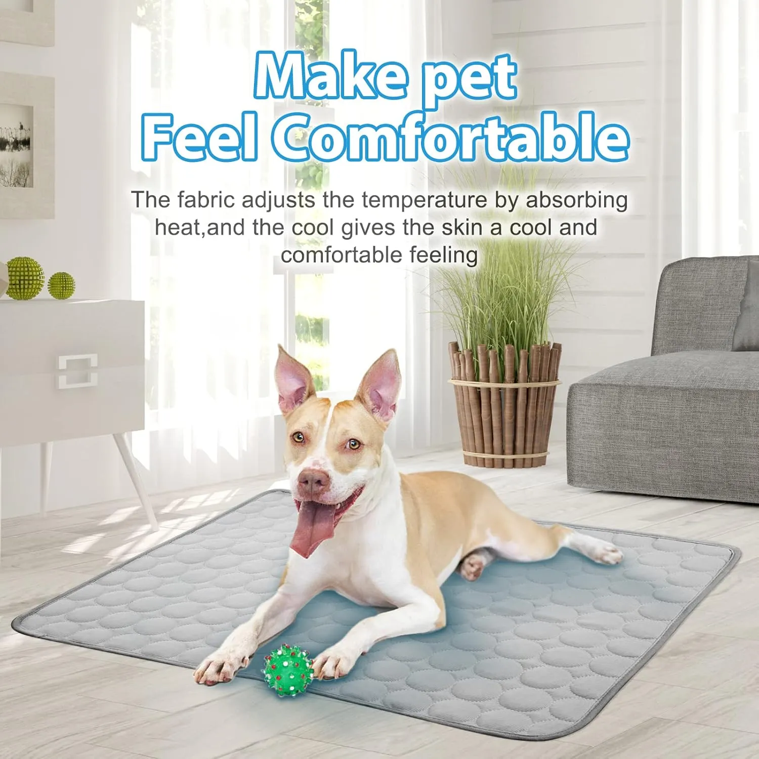 Dog Cooling Mat - Pet Self Cooling Pad With Waterproof Bottom for Dogs and Cats - Blanket, Bed, Kennel