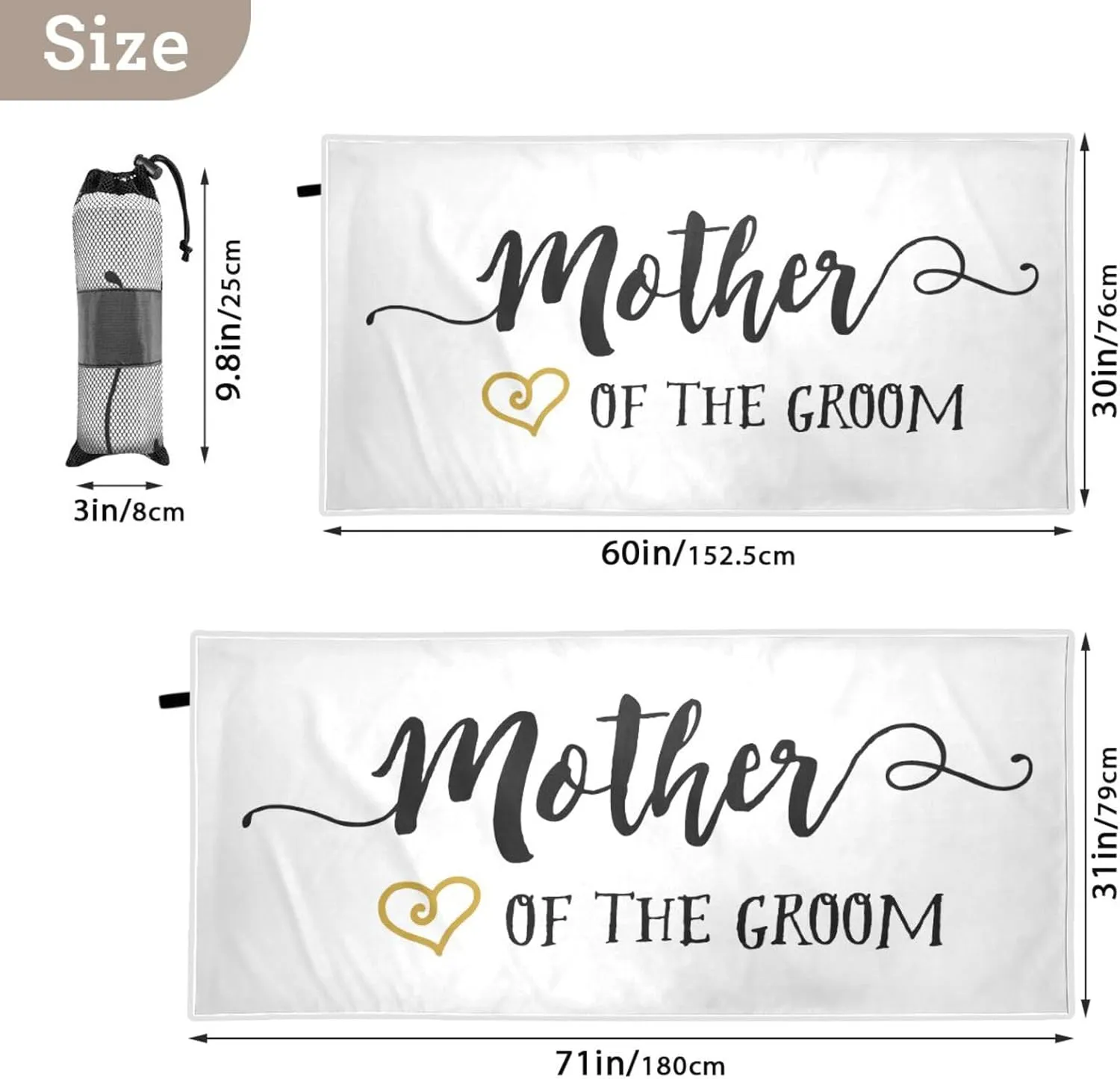 DOMIKING Mother of The Groom Large Beach Towel for Cruise Pool Swimming Absorbant Bath Towels 71x31in Travel Pool Gym Towels Beach Accessories