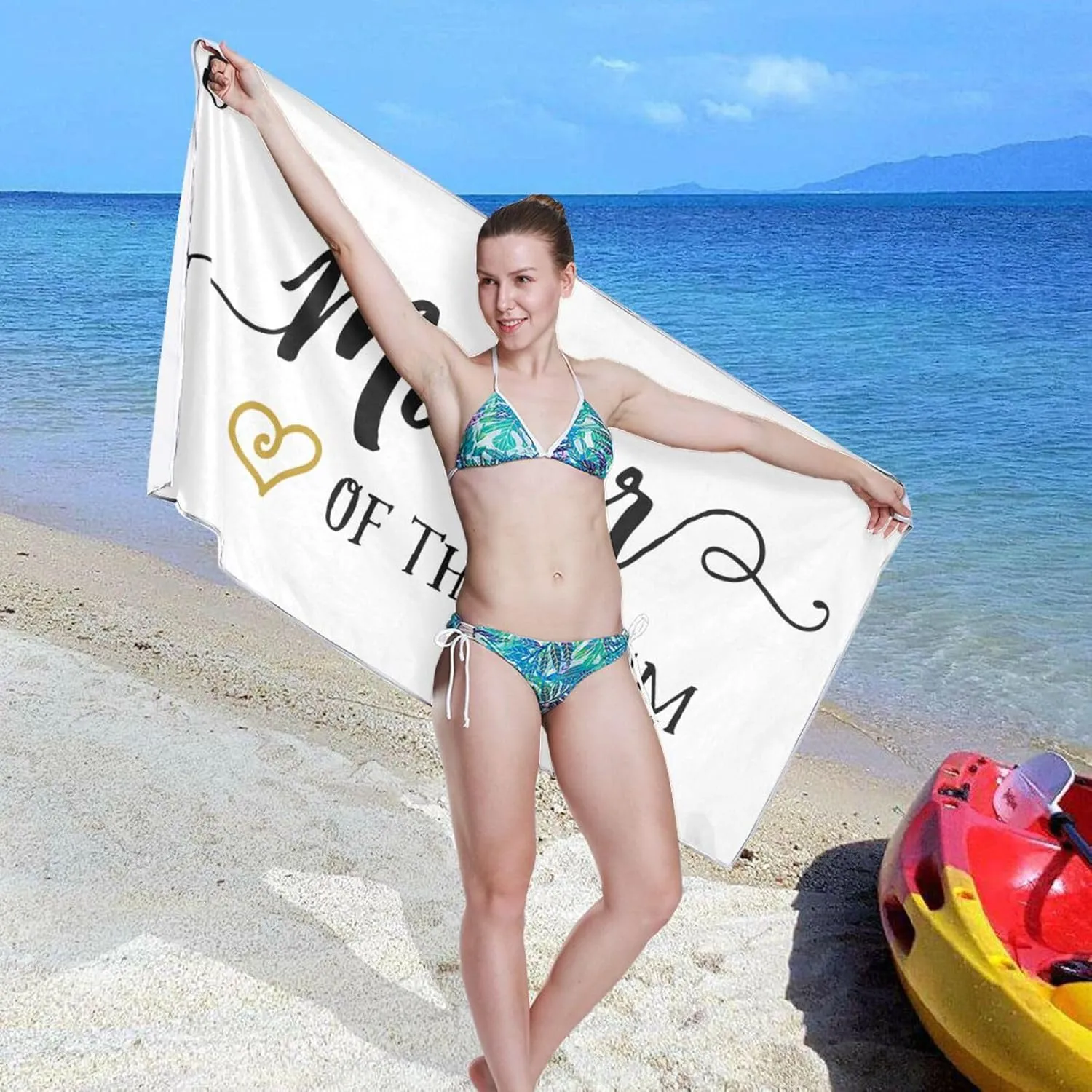 DOMIKING Mother of The Groom Large Beach Towel for Cruise Pool Swimming Absorbant Bath Towels 71x31in Travel Pool Gym Towels Beach Accessories