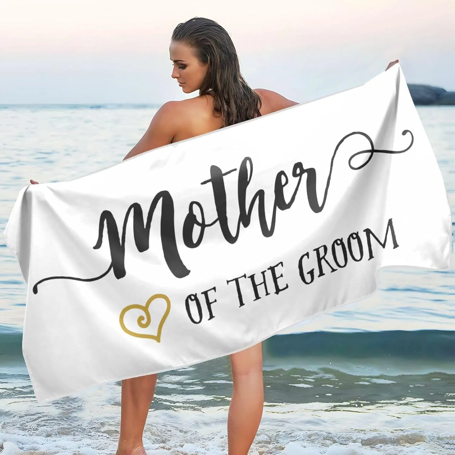 DOMIKING Mother of The Groom Large Beach Towel for Cruise Pool Swimming Absorbant Bath Towels 71x31in Travel Pool Gym Towels Beach Accessories