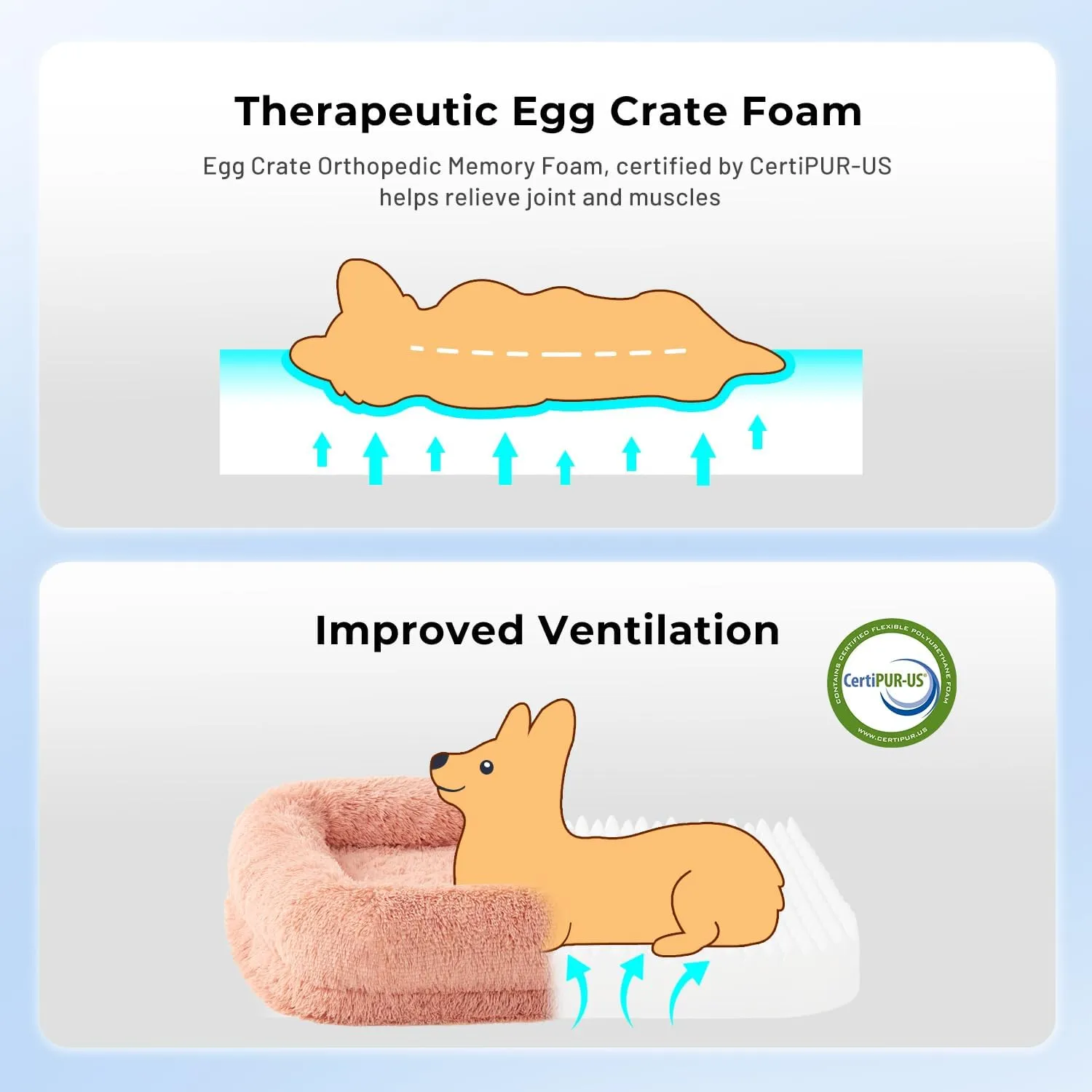 Donut Dog Beds for Small Dogs - Calming Puppy Bed with Fluffy Faux Fur, Waterproof Pet Sofa Bed with Supportive Egg Foam, Cat Bed with Washable Removable Cover and Nonskid Bottom, Grey