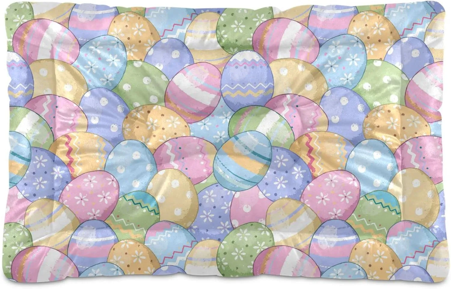 Easter Eggs Dog Bed Cat BES Soft Washable Pet Crate Mat Non Slip Comfortable Dog Kennel Crate Mat for Medium Large Small Dogs Cats, 24 x 36 Inch