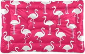 Emelivor Flamingo Dog Cat Bed Washable Crate Pet Bed Anti-Slip Comfortable Durable Dog Crate Bed for Indoor Small Medium Large Dogs Cats, 18 x 24 Inch