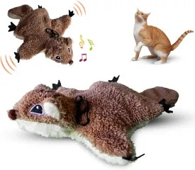 Flapping Squrriel Cat Toy | Rechargeable Touch Activated Interactive Cat Toys | 3-Speed Catnip Toys for All Breeds | Simulated Self-Play Chirping Bird Kitten Toys | Cats Kicker Toy Hangable One
