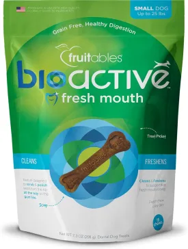 Fruitables 15 Count BioActive Fresh Mouth Dental Chews, Small/7.3 oz, Model: 2942
