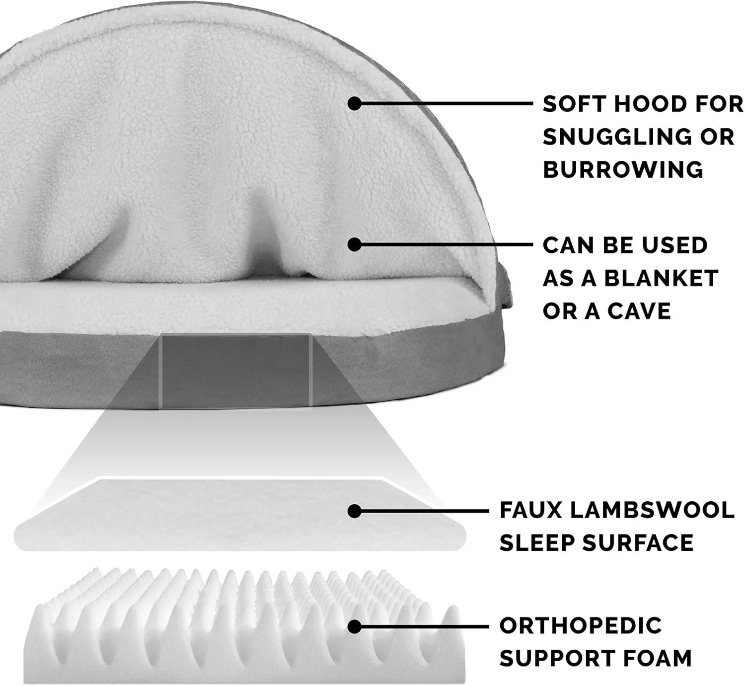 Furhaven 26" Round Orthopedic Dog Bed for Medium/Small Dogs w/ Removable Washable Cover, For Dogs Up to 30 lbs - Sherpa & Suede Snuggery - Gray, 26-inch