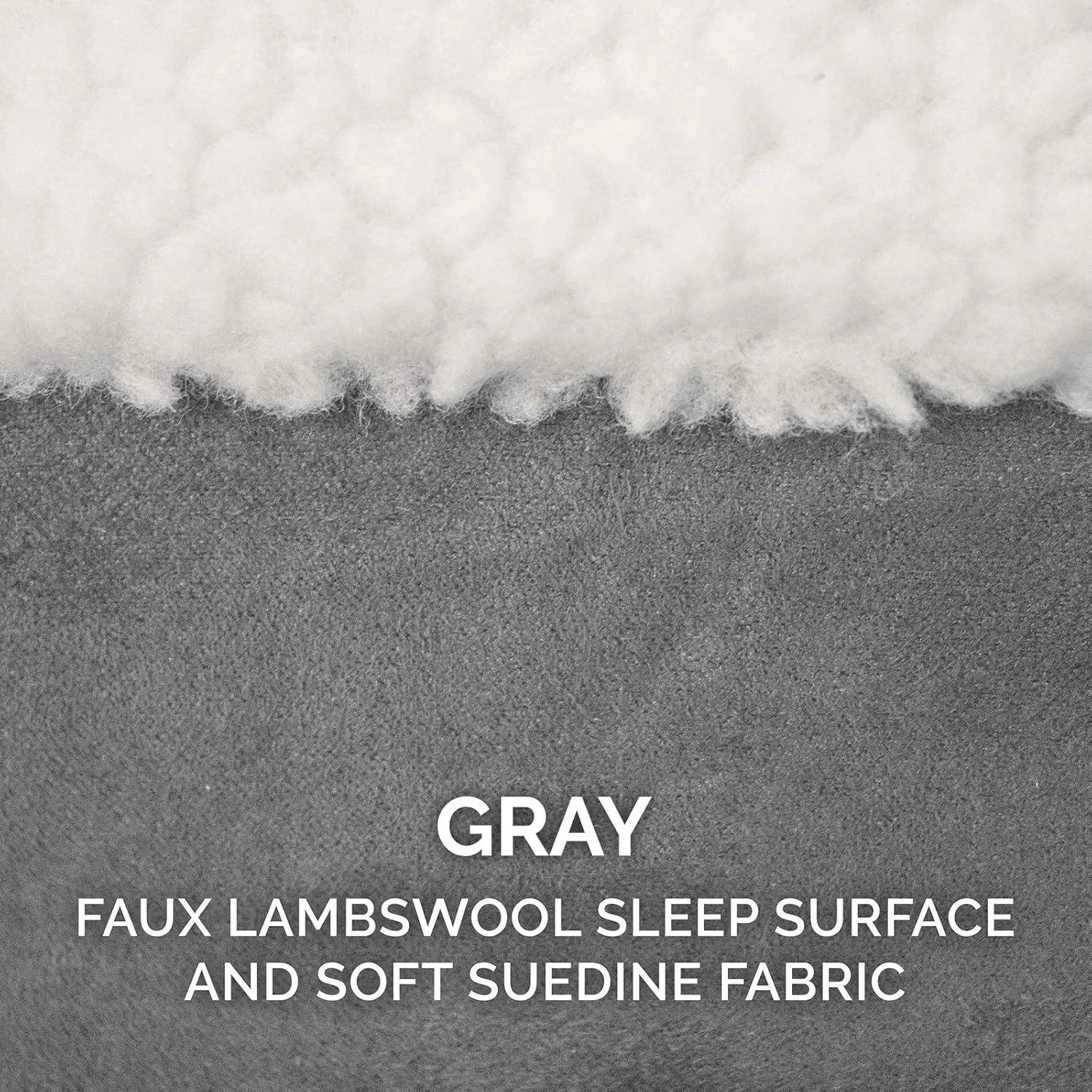 Furhaven 26" Round Orthopedic Dog Bed for Medium/Small Dogs w/ Removable Washable Cover, For Dogs Up to 30 lbs - Sherpa & Suede Snuggery - Gray, 26-inch