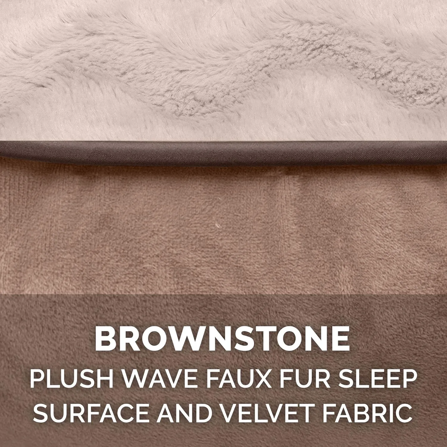 Furhaven Cooling Gel Dog Bed for Large Dogs w/ Removable Bolsters & Washable Cover, For Dogs Up to 95 lbs - Plush & Velvet Waves Perfect Comfort Sofa - Brownstone, Jumbo/XL