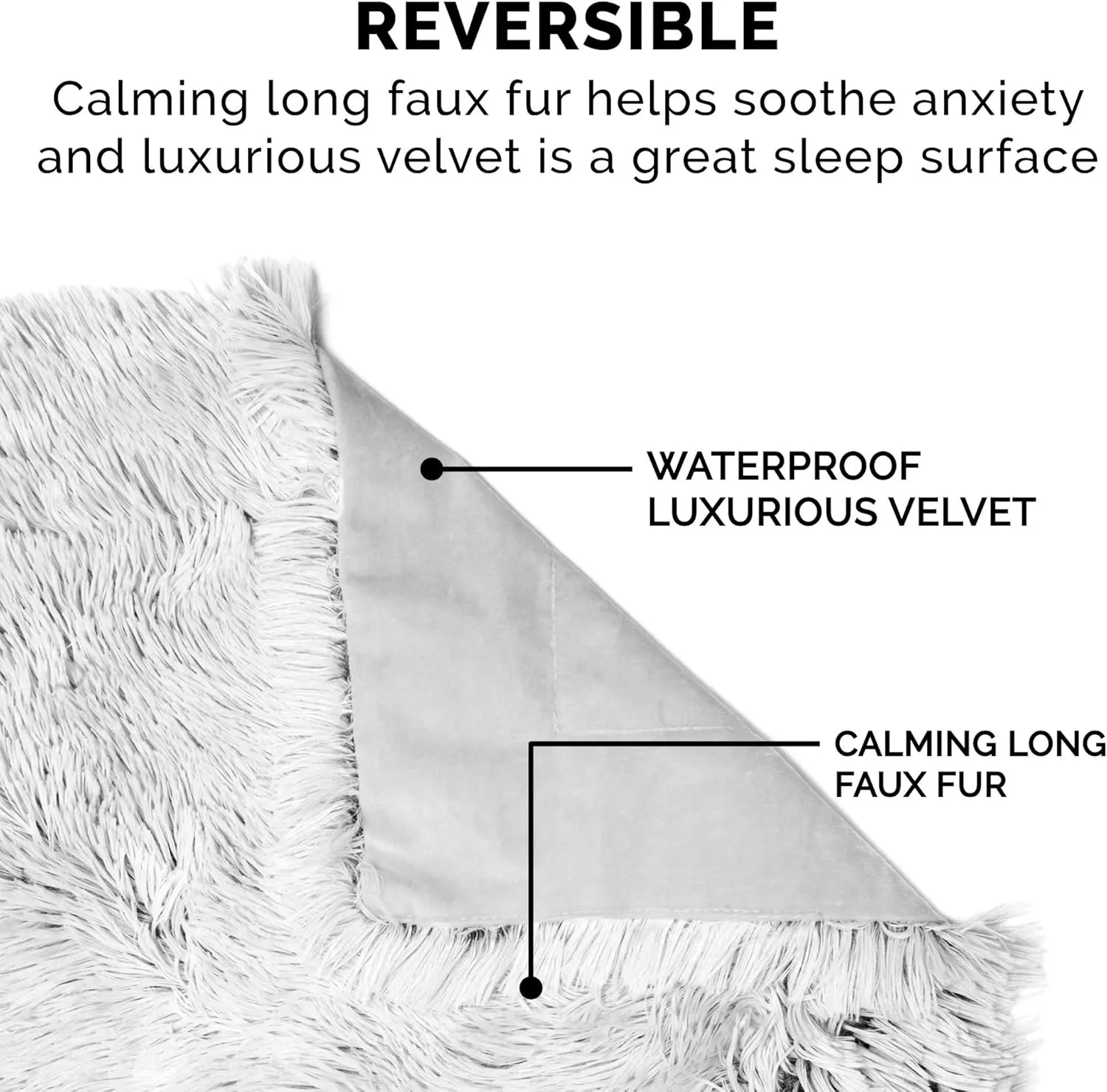 Furhaven Waterproof Throw Blanket for Dogs & Indoor Cats, Washable - Shaggy Plush Calming Long Faux Fur & Velvet Dog Blanket - Mist Gray, Small