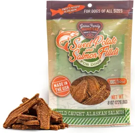 Gaines Family Farmstead Salmon & Sweet Potato Fillets for Dogs, All-Natural, Grain-Free, Healthy Dog Treats for All Ages & Breeds, Made in USA, 8 oz Pouch