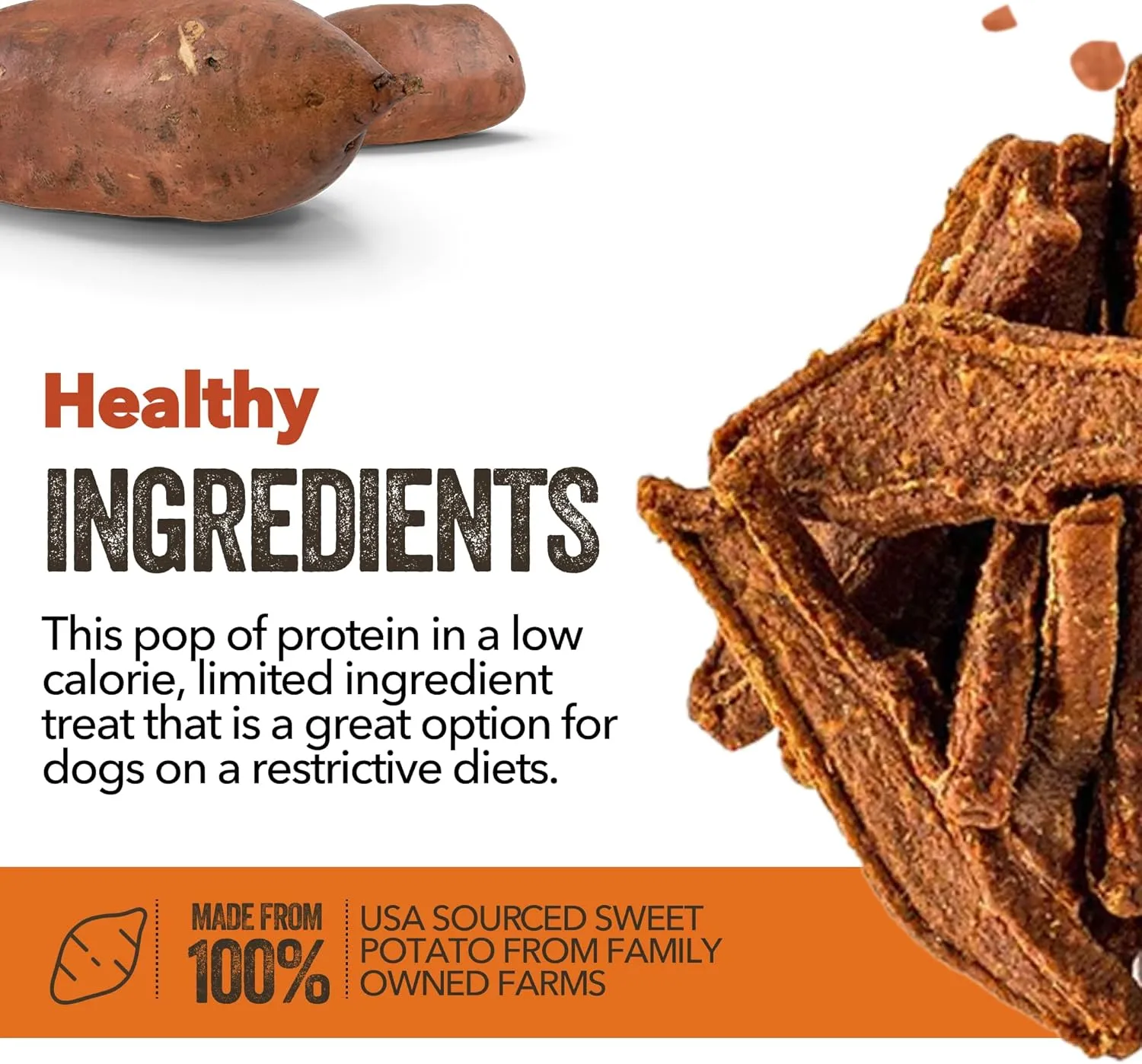 Gaines Family Farmstead Salmon & Sweet Potato Fillets for Dogs, All-Natural, Grain-Free, Healthy Dog Treats for All Ages & Breeds, Made in USA, 8 oz Pouch