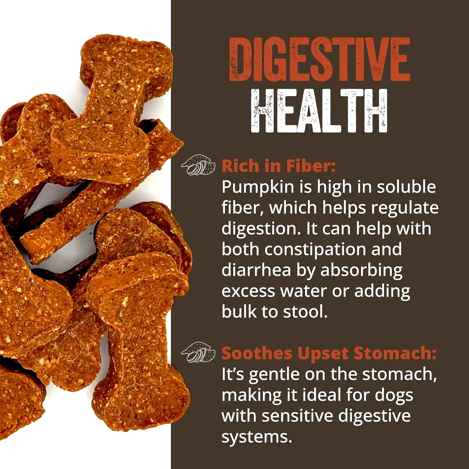 Gaines Family Farmstead Sweet Potato & Pumpkin Dog Bones  40 oz, Natural, Grain-Free Dog Treats for Digestive Health & Immunity  High-Fiber, Vitamin-Rich Chews for All Dogs, Made in USA