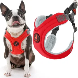 Gooby Escape Free Memory Foam Harness - Red, Large - No Pull Step-in Small Dog Harness with Four Point Adjustment - Perfect on The Go Dog Harness for Medium Dogs No Pull and Small Dogs