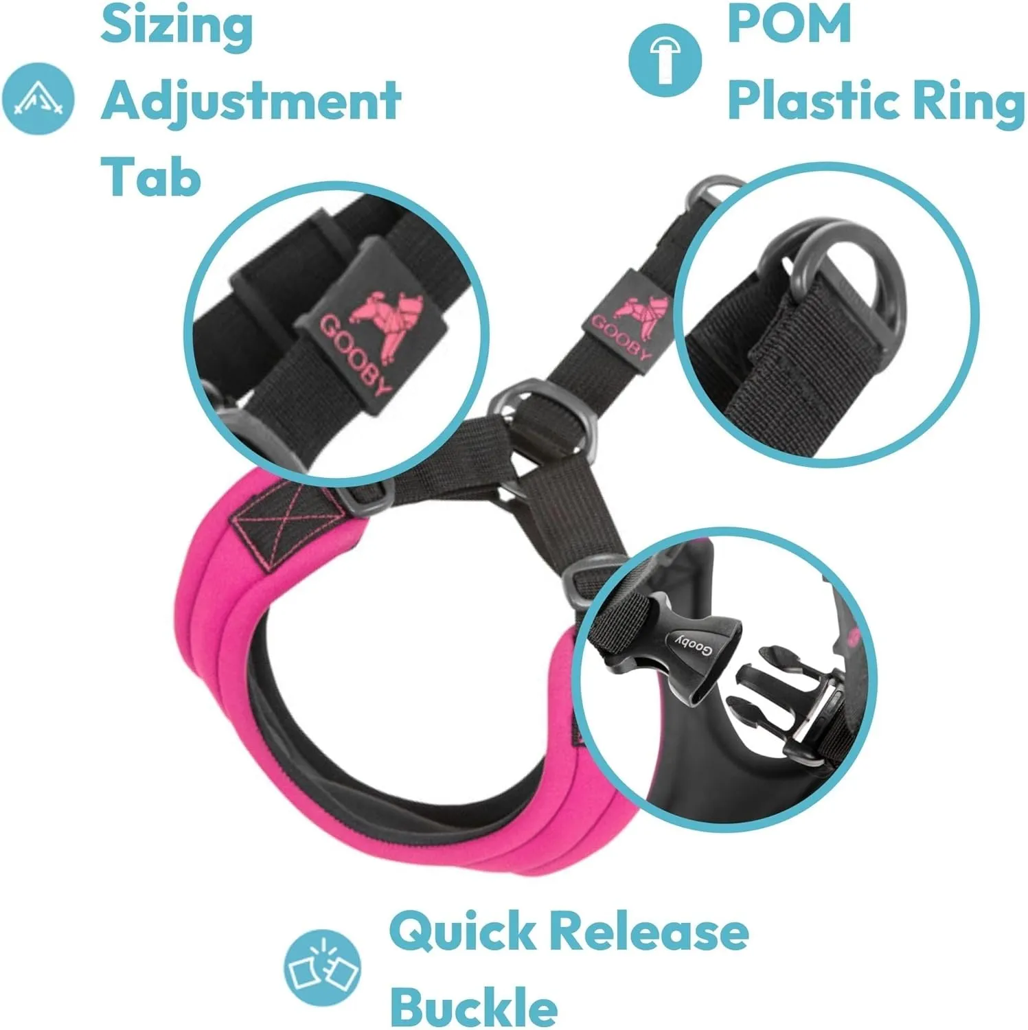 Gooby Escape Free Sport Harness - Black, Small - No Choke Step-in Patented Neoprene Dog Harness with Four-Point Adjustment for Small to Medium Dogs