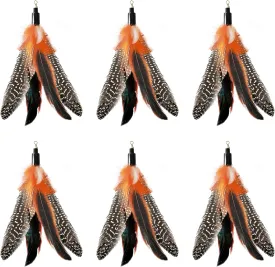 Handmade Natural Feather Cat Toy Dah Bird Refills - Interactive Cat and Kitten Toy - 6 Pack