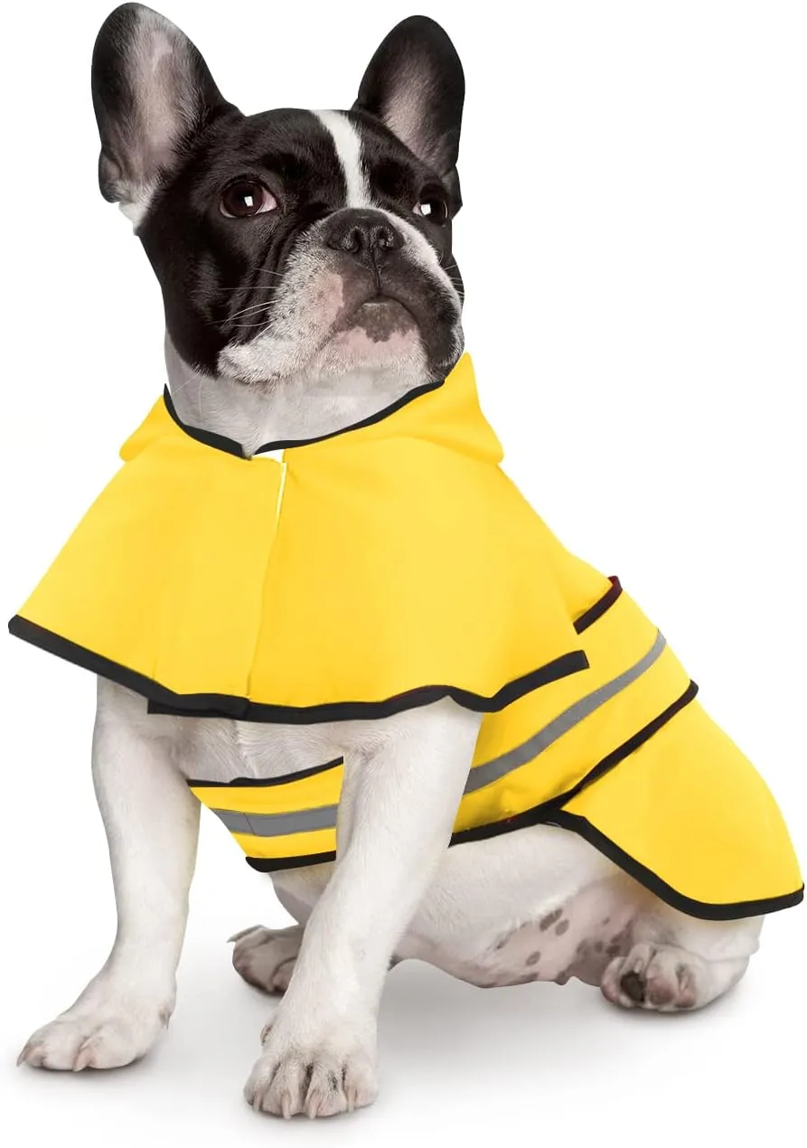HDE Dog Raincoat Hooded Slicker Poncho for Small to X-Large Dogs and Puppies Yellow - M
