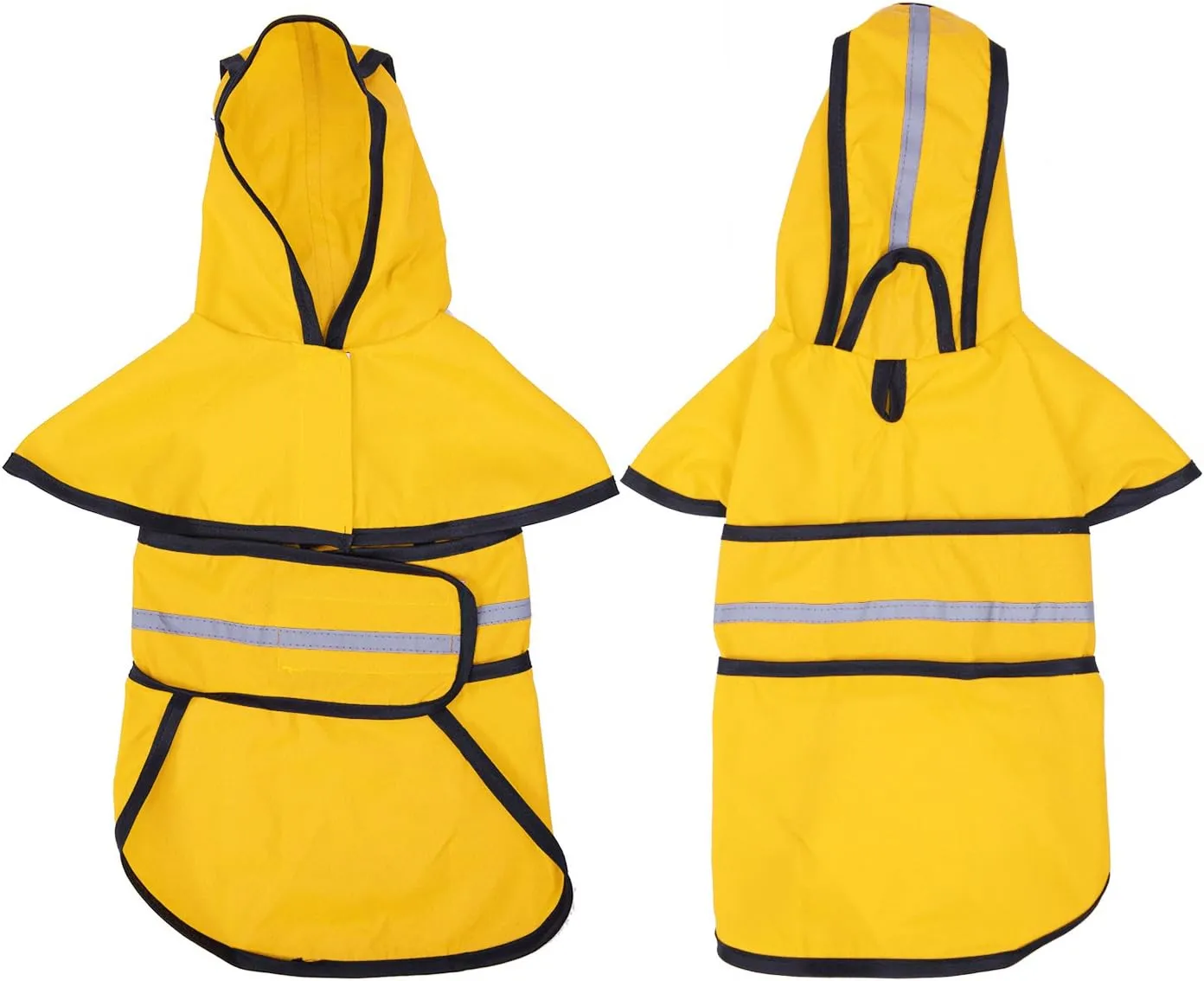 HDE Dog Raincoat Hooded Slicker Poncho for Small to X-Large Dogs and Puppies Yellow - M