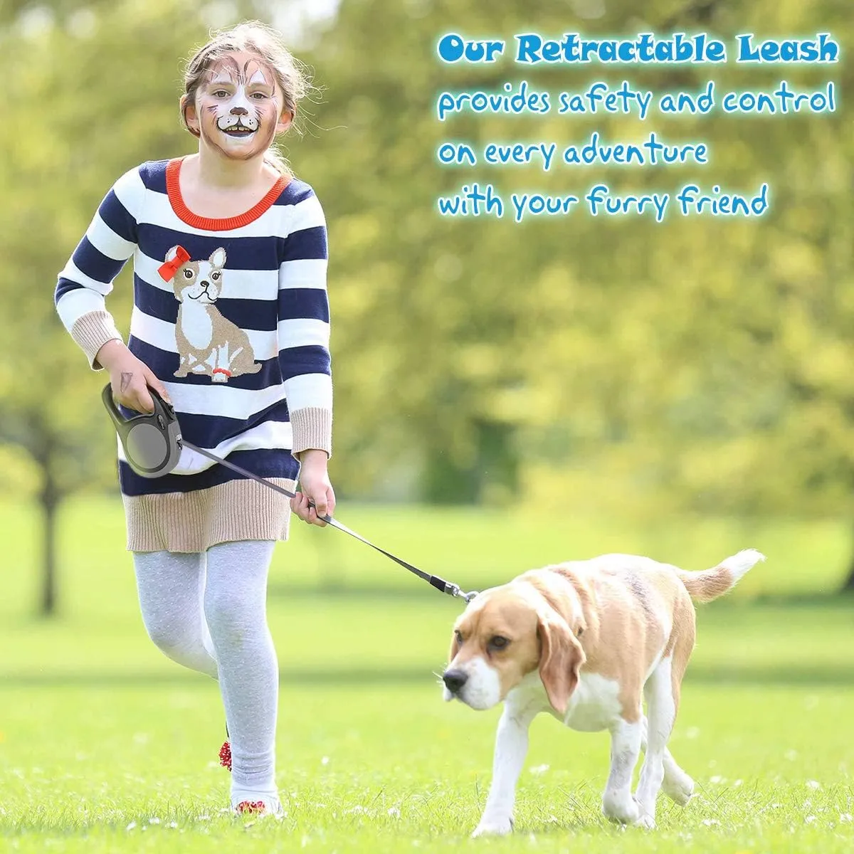 Heavy Duty Retractable Dog Leash-16ft Strong & Durable Walking Leash for S to L Dogs up to 45/115 lbs, Upgraded Lock System, Non Slip Grip, Tangle Free