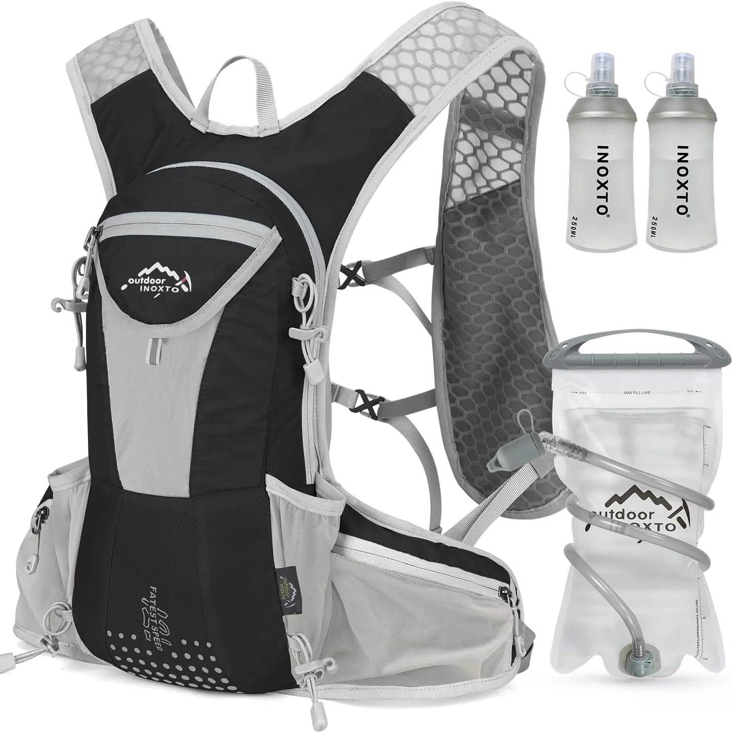 Hydration Pack Backpack, Lightweight Water Backpack with 2L Leakproof Hydration Bladder Daypack for Men Women,Running Hydration Vest for Outdoor Trail