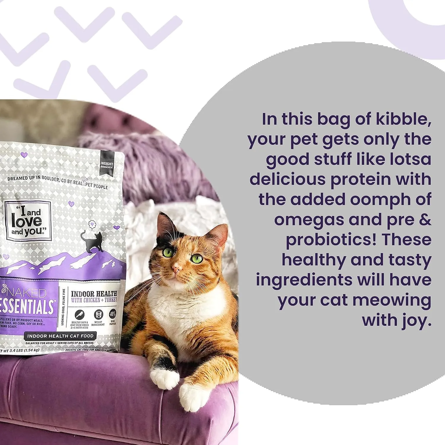 I and love and you Naked Essentials Dry Cat Food - Salmon   Trout - Grain Free, Real Meat, No Fillers, Prebiotics   Probiotics, 3.4lb Bag